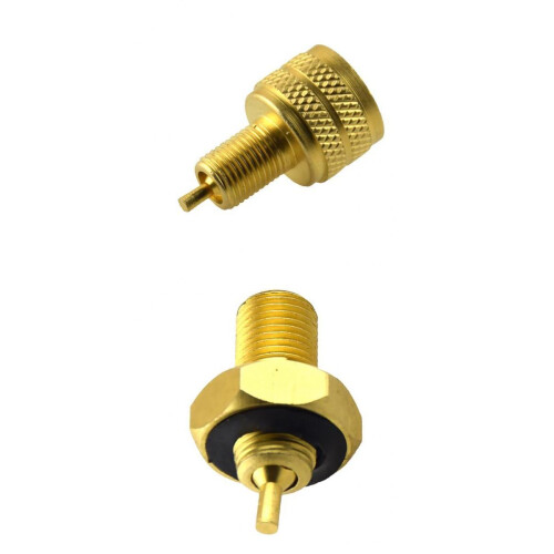 2 Pieces Copper+Rubber Bore Tire Valve Reducer Adapter External + Inte