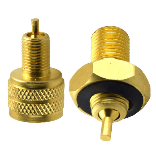 2 Pieces Copper+Rubber Bore Tire Valve Reducer Adapter External + Inte 1