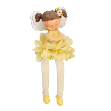 Cute Long Leg Girl Statue Figurine Home Farmhouses-Yellow