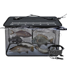 Fish Basket – fishing basket, 47 l, for fish, foldable, floating cage for bait, alive outdoors