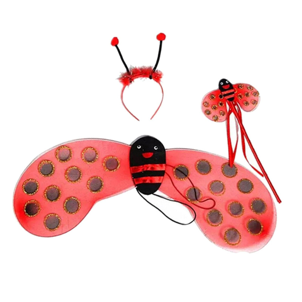 Ladybird Costume for Kids Girls Dress up Party Ladybird Wing Headband