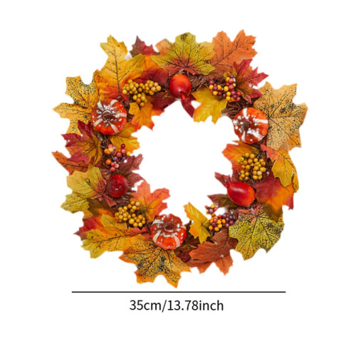 35cm Fall Front Door Wreath Ornament Multiple Colors Handmade for Home 1