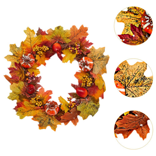 35cm Fall Front Door Wreath Ornament Multiple Colors Handmade for Home 2