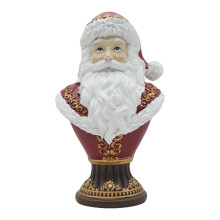 Bust Santa Claus Statue Santa Claus Sculpture for Bookshelf Tabletop B