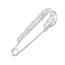 Womens Elegant Crystal Safety Pin Brooch Clip for Ladies Scarf Coat Go