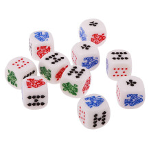 Pack of 10pcs 16mm Six Sided Poker Dice for Casino Poker Card Game Fav