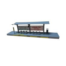 1/64 Scale Bus Waiting Stop Scene Accessory for Sand Table Model Cars