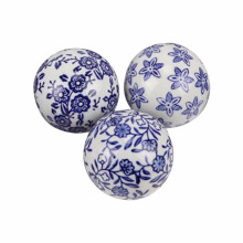 3x Porcelain Ball Retro Style Ceramic Balls for Garden Hotel Decoratin