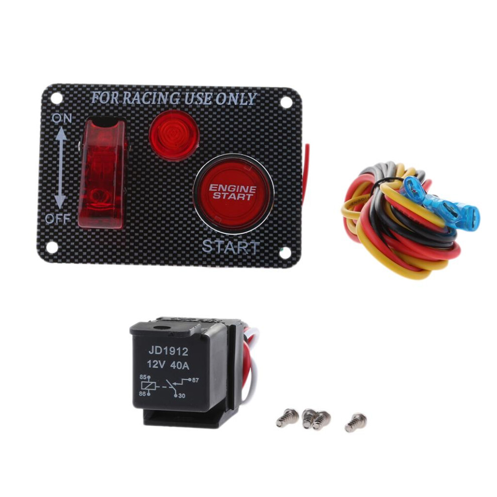 Racing Car 12V Led Toggle Ignition Switch Panel Engine Start Push Butt 096574074462