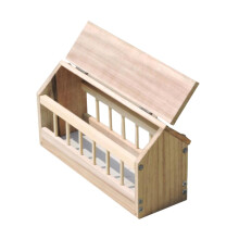 Wooden Pigeon Feeder 40cm Less Waste Food Dispenser for Poultry Chicks