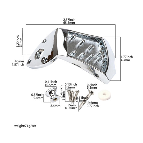 Mandolin Tailpiece for 8 String Arched Top Mandolin Musical Instrument 1