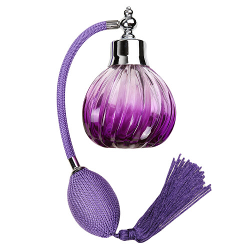 100ml Refillable Empty Glass Perfume Bottle with Long Atomizer Purple 1