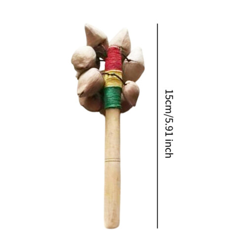 Handheld Nut Shell Shaker Handcrafted Handheld Bell for Home Concert K 1