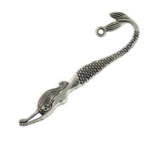 10Pcs Tibetan Silver Beading Wavy Mermaid Bookmarks With Loop For DIY