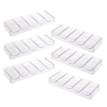6 Pieces Poker Chips Tray Storage Case 100 Chips for Party Home Casino