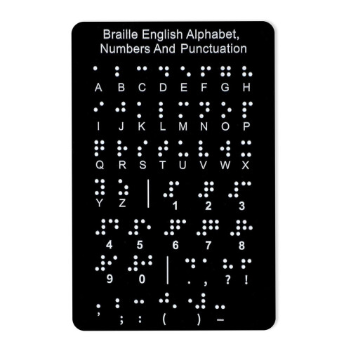 Braille Alphabet Board Numbers with Raised Dots for Blinds Students Be