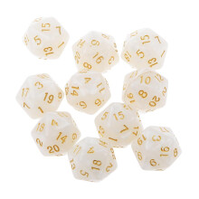 10pcs Twenty Sided Dice D20 Playing D&D RPG Party Games Dices White