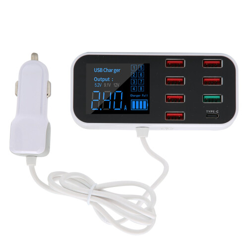 40 W Mehrfach-USB-Autoladestation, 8 Anschlüsse, 1