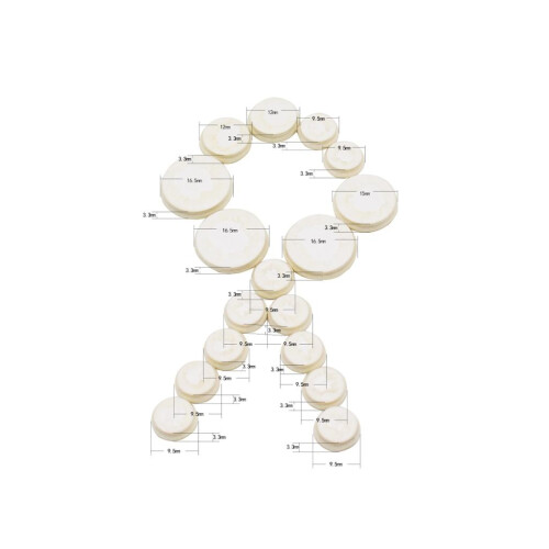 Clarinet Pads Bb Key 17pcs Ivory 1