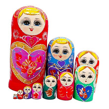 10 Pieces Matryoshka Children Toys Holiday Wooden Russian Nesting Doll