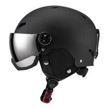 Snowboard Helmet with Goggles Skateboarding Windproof Ski Helmet Ski Helmet L Black
