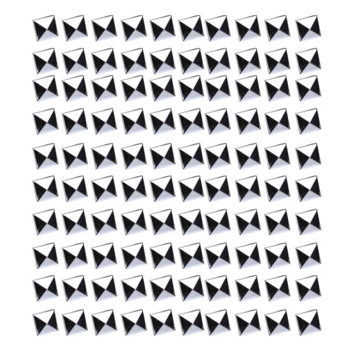 100pcs 2 Prongs Pyramid Studs 12mm Silver
