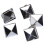 100pcs 2 Prongs Pyramid Studs 12mm Silver 2