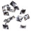 100pcs 2 Prongs Pyramid Studs 12mm Silver 3