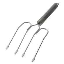 Turkey Fork Can Chicken Holder with Grate Grill Skewer Fork Stainless Steel