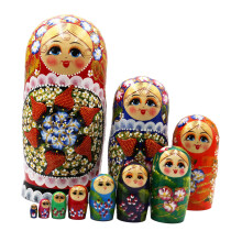 10x Matryoshka Shelf Holiday Beautiful Wooden Russian Nesting Doll Orn
