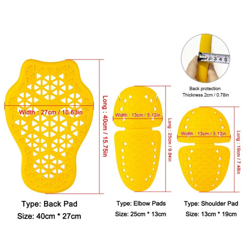5x Motorcycle Jacket Armor Inserts Level 2 Shock Absorption Riding Rem 1
