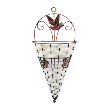 Hanging Planter Basket Natural Wicker Decor Eco Durable Imitation Rattan Hanging Planters With Rustic Finish Wall Mounted Rattan Pot Ideal For Indoor