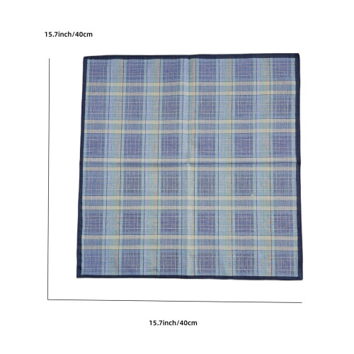 6Pcs Cotton Men's Handkerchiefs Soft Stripe Checkered Pattern Pocket S 1