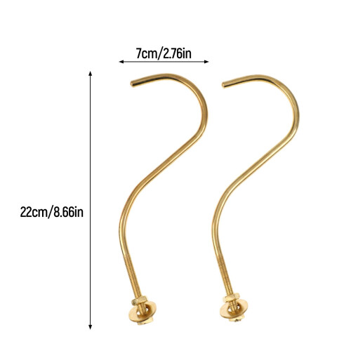 2 Pieces Brass Billiards Snooker Pool Table Edge Hook Cue Racks Cue Ho 1