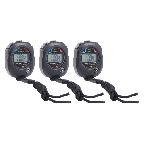 Multi-Function Digital Stopwatch with Large Display, Highly Accurate Timing up to Millisecond Level, Waterproof Shockproof Design with Compass and Ala 1