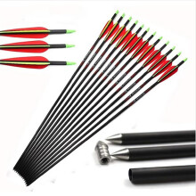 Pack of 12 Hunting Arrows ID 8mm Spine 300 350 400 500 Pure Charcoal Arrow 100 Grain Arrowhead Archery Arrow 27inch Spine 400