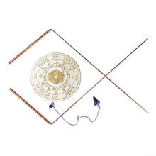 2 Piece Copper Detection Stick Set Fortune Telling Stick Set Mat and Amethyst Pendant Copper Rods for Dowsing Rods, Hunting Tools, Water