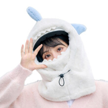 Warm Winter Ski Helmet Cover Comfortable Soft Fleece Cover Warmer Decorative Ski Helmet Cute Cart Cartoon Shark N2l2 White