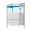 Living And Home Nightstand Bedside Table with Charging Station and LED Lights, White 3