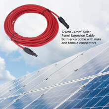 2 Stück 12AWG 4mm² Solarpanel-Verlängerungskabel
