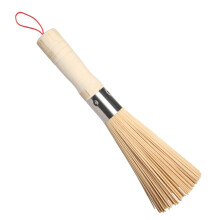 Brush for Wok, Wok Brush Wooden Kitchen Cleaning Brush, Ergonomic Washing Tools with Hangable Loop for Frying Pan Baking Soft Tableware