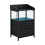 Living And Home Nightstand Bedside Table with Charging Station and LED Lights, Black 3