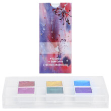 Festes Aquarellfarben-Set mit 6 Juwelenfarben,