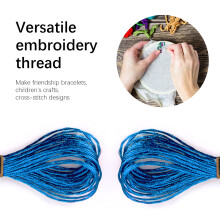 24Pcs CrossStitch Gewinde Stickerei Glänzend Blau