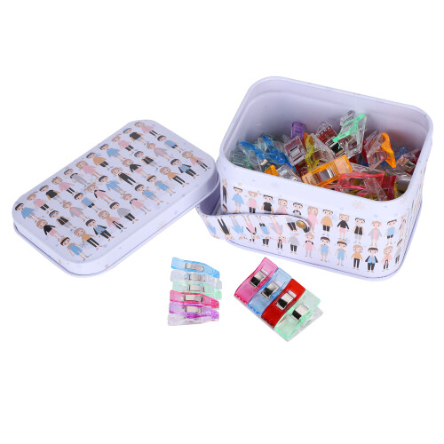 100Pcs Nähen Clips Kunststoff Farbe Sortiert
