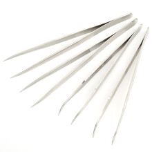4PCS Edelstahl Pinzette Gerade & Gebogene Anti
