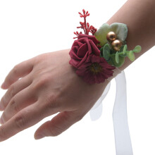 Corsages de poignet 4 pièces pour mère des mariés,-Bourgogne