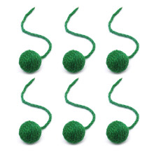 Natuurlijke Sisal Ball Set van 6 Kleurrijke Ball-Groen 4,5 cm