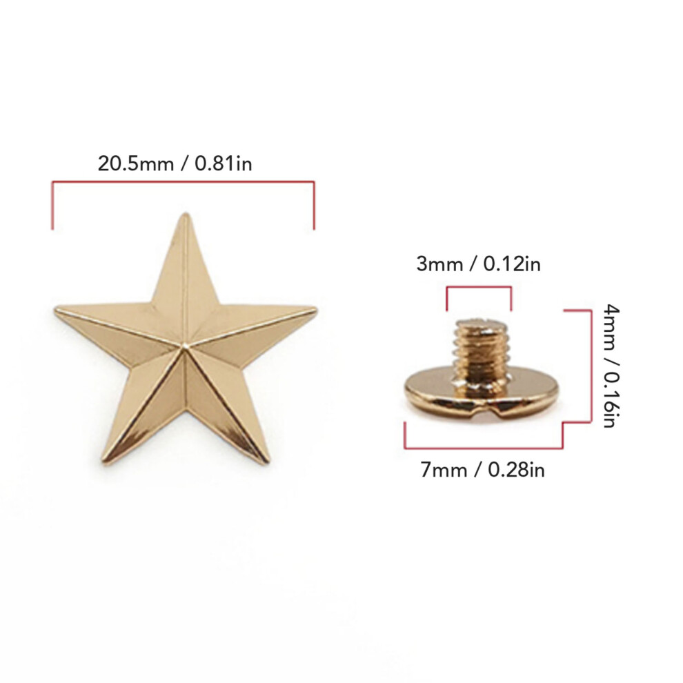 50Er Set Fã¼Nfzackige Sternnieten Schrauben 8223848472293