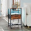 Living And Home Nightstand Bedside Table with Charging Station and LED Lights 1
